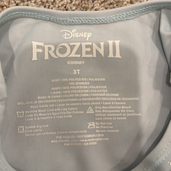 Girls 3T Frozen Elsa bodysuit with overlaying tutu - Picture 6 of 6